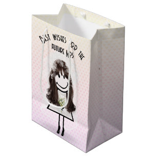 Bruid Stickfiguur Meisje Op Hartjes Medium Cadeauzakje