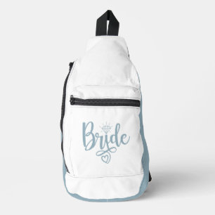 Bruid Stof Blauw Wit Sling Bag