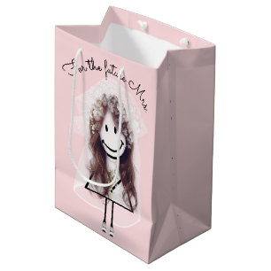 Bruid Stokfiguur met Bruidsboeket Medium Cadeauzakje
