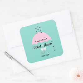 Bruid Strooi Een Beetje Liefde Bruiloft Feest Vierkante Sticker