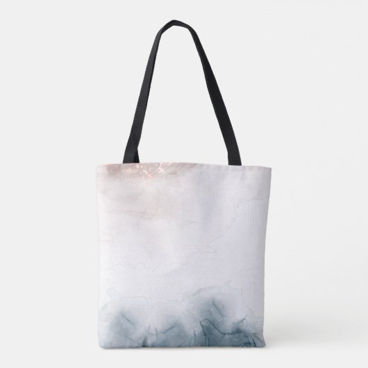 Bruid to Be Alcohol Ink Blush Blue Modern Wedding Draagtas (Achterkant)