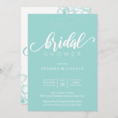 Bruid To Be, Aqua Blue Bruids Douche Uitnodigingen (Voorkant / Achterkant)
