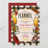 Bruid-to-be Flanel en Fizz Bachelorette Party Kaart (Voorkant / Achterkant)
