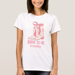 Bruid to be, roze cowgirl laarzen Bachelorette T-shirt
