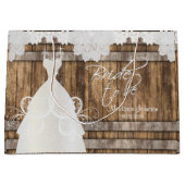 Bruid to Be - Rustiek houten vat en kant ontwerp Groot Cadeauzakje (Voorkant)