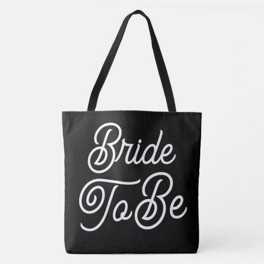 Bruid to be zwart wit Canvas tas minimaal neutraal (Voorkant)