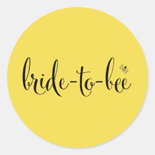 Bruid-to-bee Decal in Sunshine Ronde Sticker (Voorkant)