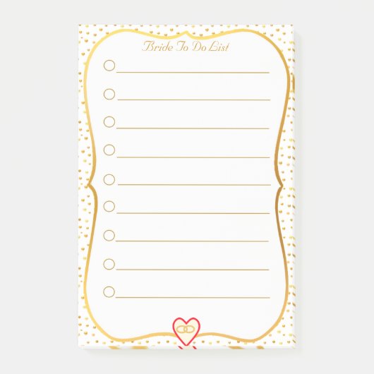 Bruid To Do Lijst Post-it® Notes (Voorkant)