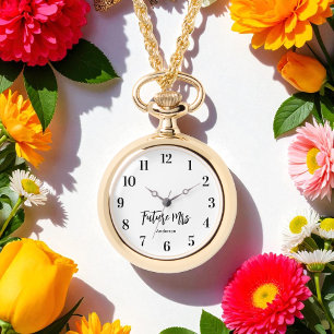 Bruid Toekomst Mevrouw Zwart Wit Bruiloft Horloge