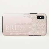 Bruid Toekomst Mrs Blush Pink Glitter Case-Mate iPhone Case (Achterkant (horizontaal))