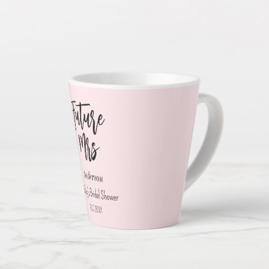 Bruid Toekomst Mrs Blush Pink Latte Mok (Rechterhoek)