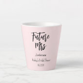 Bruid Toekomst Mrs Blush Pink Latte Mok (Voorkant)
