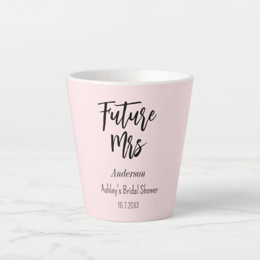Bruid Toekomst Mrs Blush Pink Latte Mok (Voorkant)
