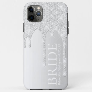 Bruid Toekomst Mrs Silver Glitter Drip iPhone 11 Pro Max Hoesje