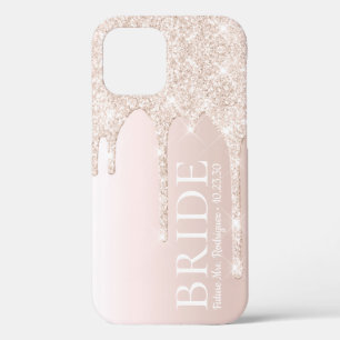 Bruid Toekomstige Mevrouw Blush Roze Glittersluier iPhone 12 Hoesje