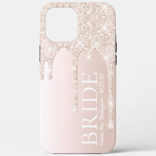 Bruid Toekomstige Mevrouw Blush Roze Glittersluier iPhone 12 Pro Max Hoesje