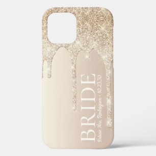 Bruid Toekomstige Mevrouw Goud Glitter Drip iPhone 12 Hoesje
