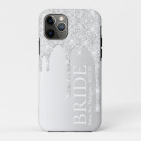 Bruid Toekomstige Mevrouw Zilver Glitter Drip