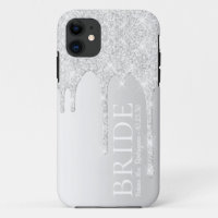 Bruid Toekomstige Mevrouw Zilver Glitter Drip