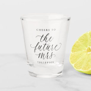 Bruid Toekomstige Mrs Elegante Moderne Bruiloft Fe Shot Glas