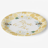 Bruid-tot-be Bruidsjonker bijenkorf en madeliefjes Papieren Bordje (Gekanteld)