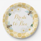 Bruid-tot-be Bruidsjonker bijenkorf en madeliefjes Papieren Bordje (Voorkant)