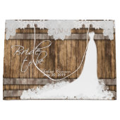 Bruid-tot-Zijn - Rustieke Hout & Vintage Kant Ontw Large Cadeauzakje (Voorkant)