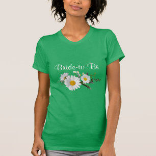 Bruid-tot-zijn, trouw witte madeliefjes, t-shirt