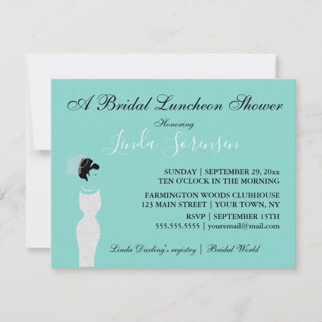 Bruid Touch Of Silver Bruiloft Luncheon Theepartij (Voorkant)