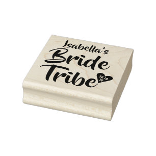 Bruid Tribe Datum Hart Gepersonaliseerd Rubberstempel