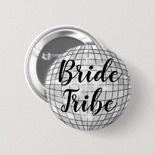 Bruid Tribe Disco Ball Pin Ronde Button 5,7 Cm