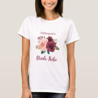 Bruid Tribe Floral Blush Roze Bourgondië Roos