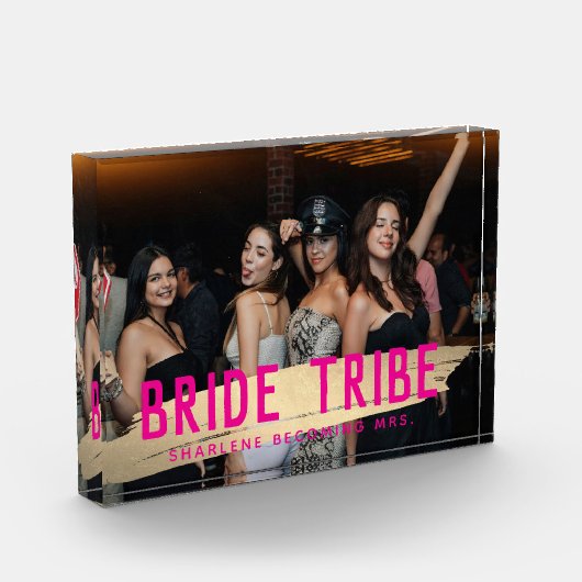 Bruid Tribe Modern Chic Bruidsmeisjes Gift Keepsak Fotoblokken (Links)