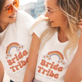 Bruid Tribe Retro Groovy Madeliefje 70s Bacheloret T-shirt
