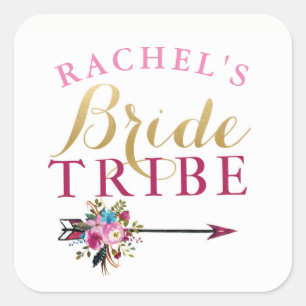 Bruid Tribe Vrijgezellenfeest Stickers Floral Hen