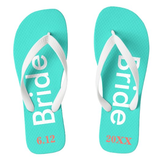 Bruid Turquoise Blauw Teenslippers (Voetbed)