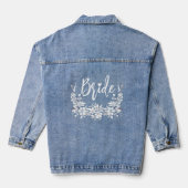 Bruid typografie en bloemstuk bruiloft denim jacket (Achterkant)