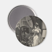 Bruid uit grootmoeders tijd, bruidsportret met fot magneet (Voorkant / Achterkant)