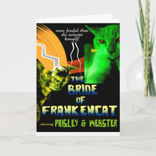 Bruid van de Kaart van Frankencat Halloween