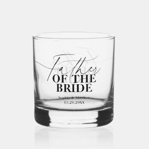 Bruid van de Vader Script Klassiek Huwelijk Whisky Glas