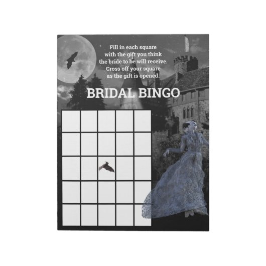 Bruid van Frankenstein Bingo Bruiloft Halloween Notitieblok (Gedraaid)