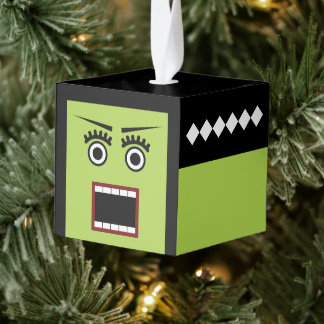 Bruid van Frankenstein Houten Kubus Halloween Orna Ornament