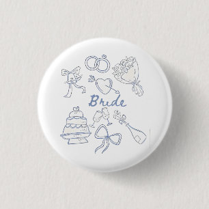 Bruid Verloofde Huwelijk Koppels Echtgenoot Echtge Ronde Button 3,2 Cm