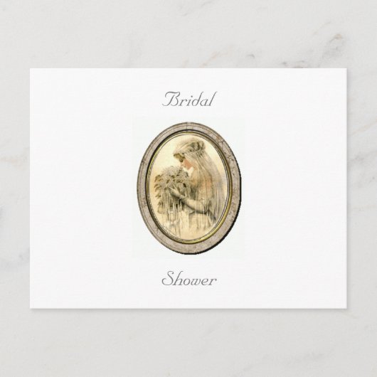 Bruid Vintage Bruiloft Feest Briefkaart (Voorkant)