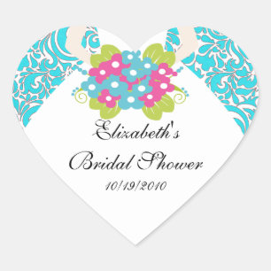 Bruid Vrijgezellenfeest Sticker Seal Damask Turquo