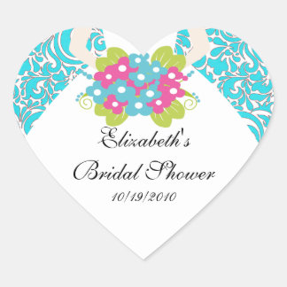 Bruid Vrijgezellenfeest Sticker Seal Damask Turquo