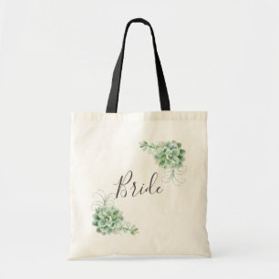 Bruid. Waterverf succulenten. Trouwcactus Tote Bag