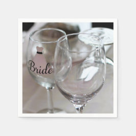 Bruid wijn glas servet