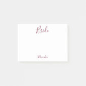 Bruid Wit en Bourgondië Post-it® Notes (Voorkant)