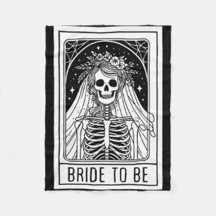Bruid wordt gotisch skelet Tarot Kaart Bachelorett Fleece Deken
